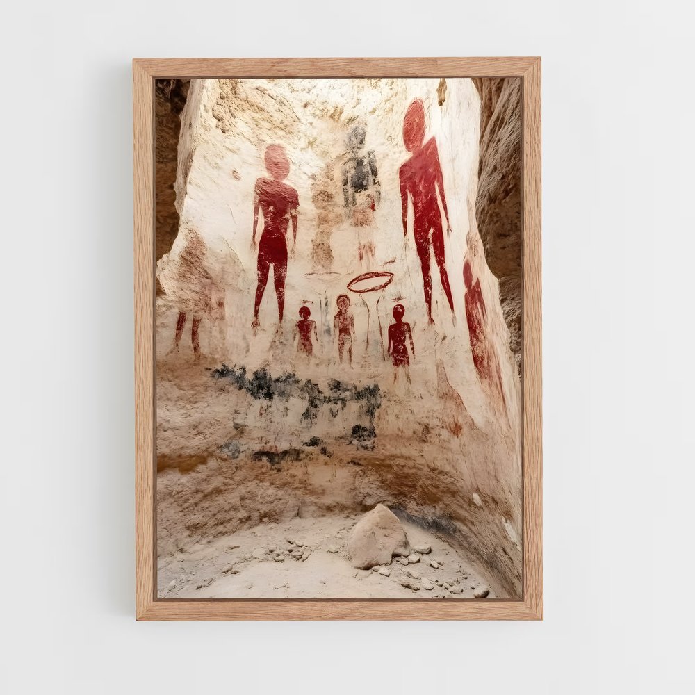 ap-cave paintings-5 cadre Bois clair