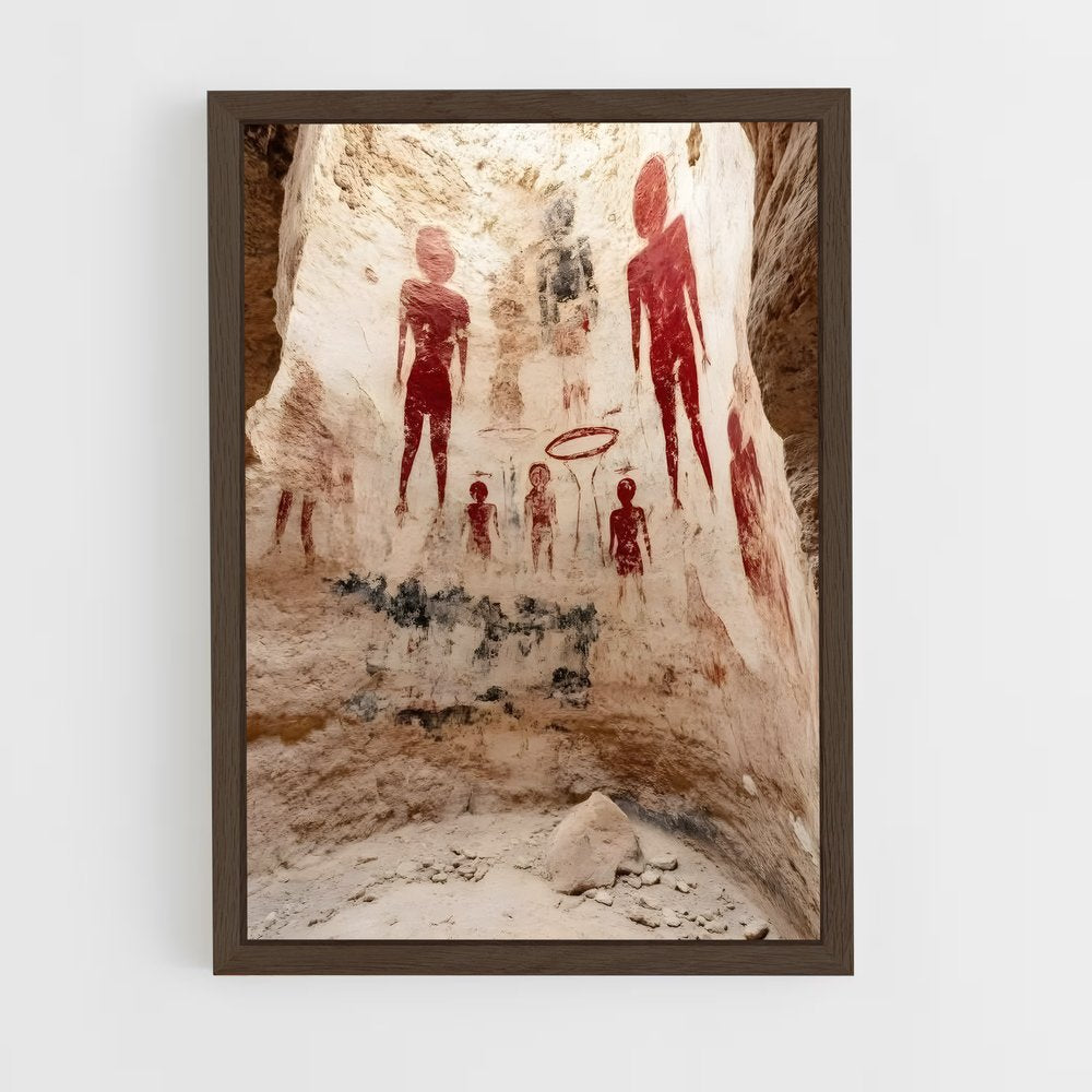 ap-cave paintings-5 cadre Bois foncé