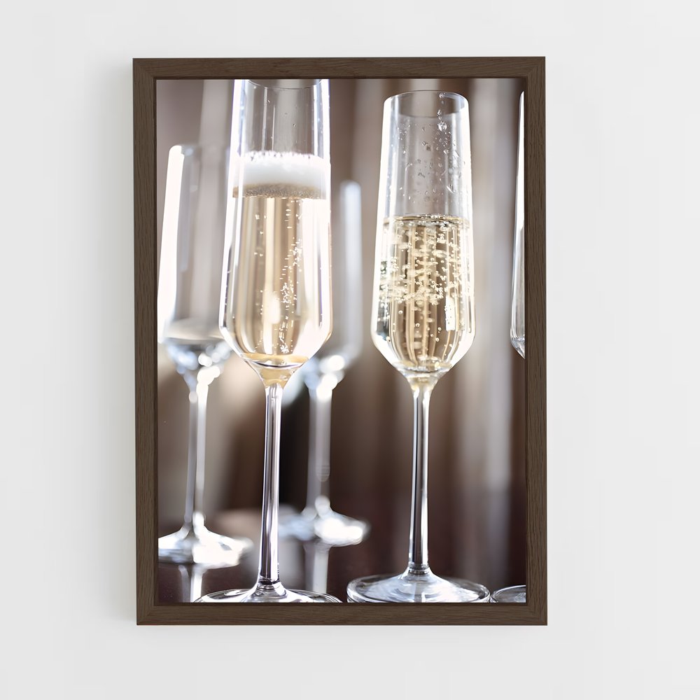 ap-champagne flute-4 cadre Bois foncé