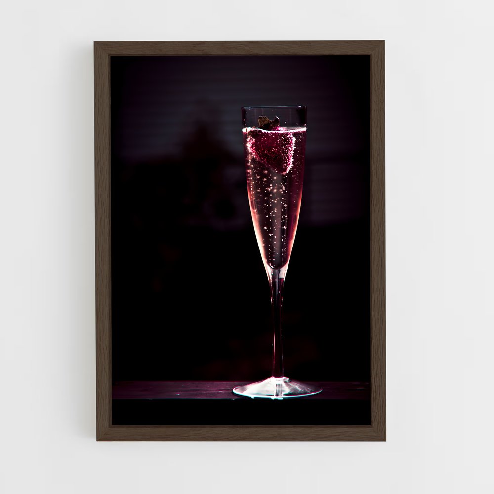 ap-champagne flute-5 cadre Bois foncé