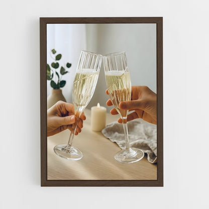 ap-champagne flute-6 cadre Bois foncé