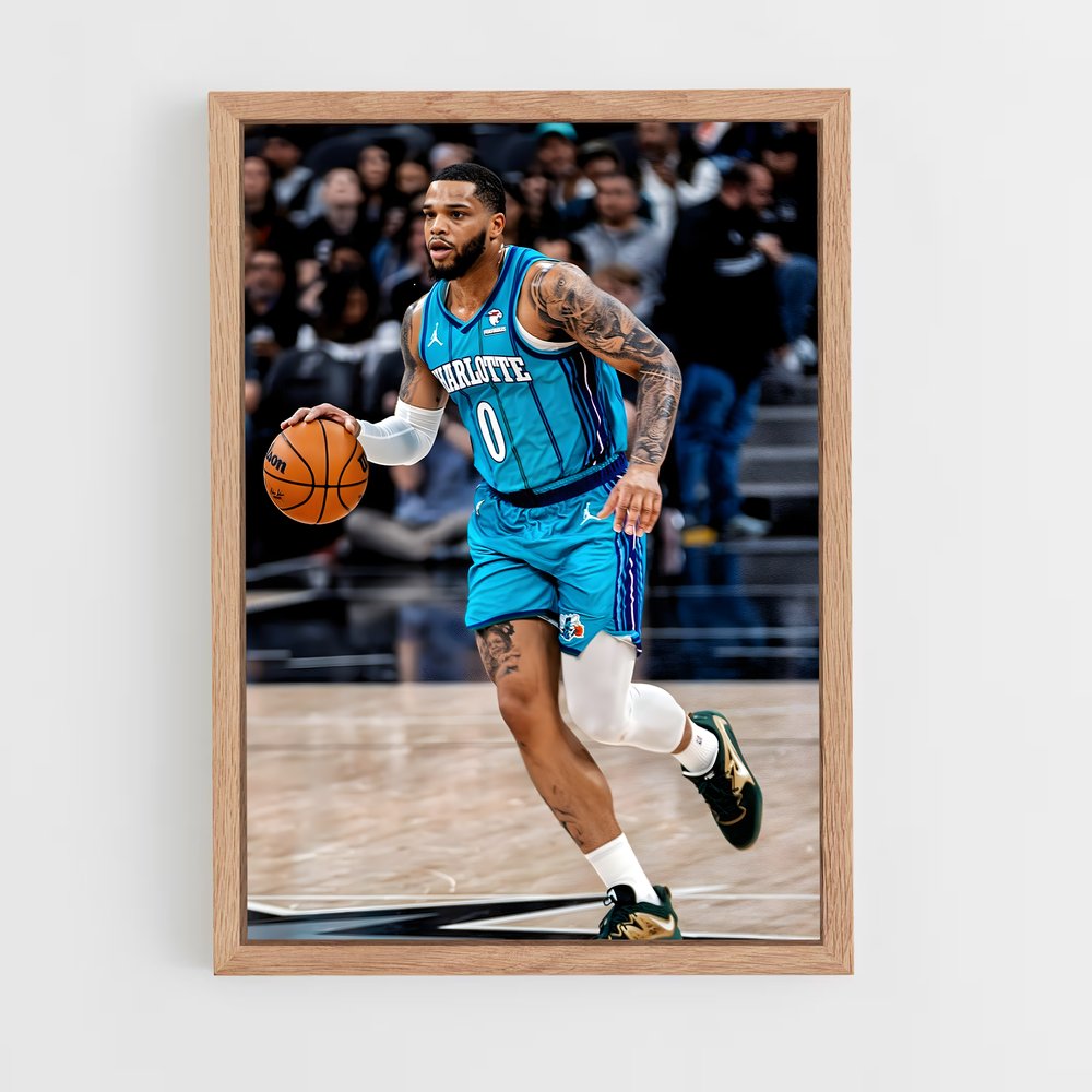 ap-charlotte hornets-8 cadre Bois clair