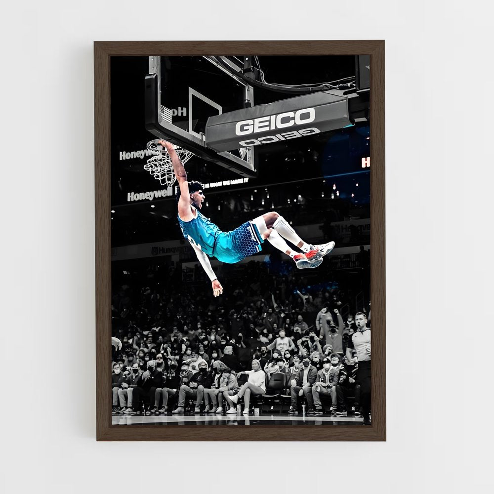 ap-charlotte hornets-9 cadre Bois foncé