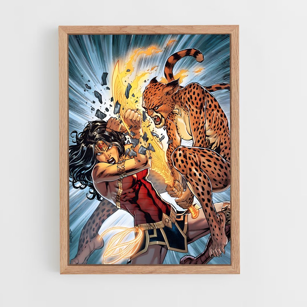 ap-cheetah wonder woman-1 cadre Bois clair