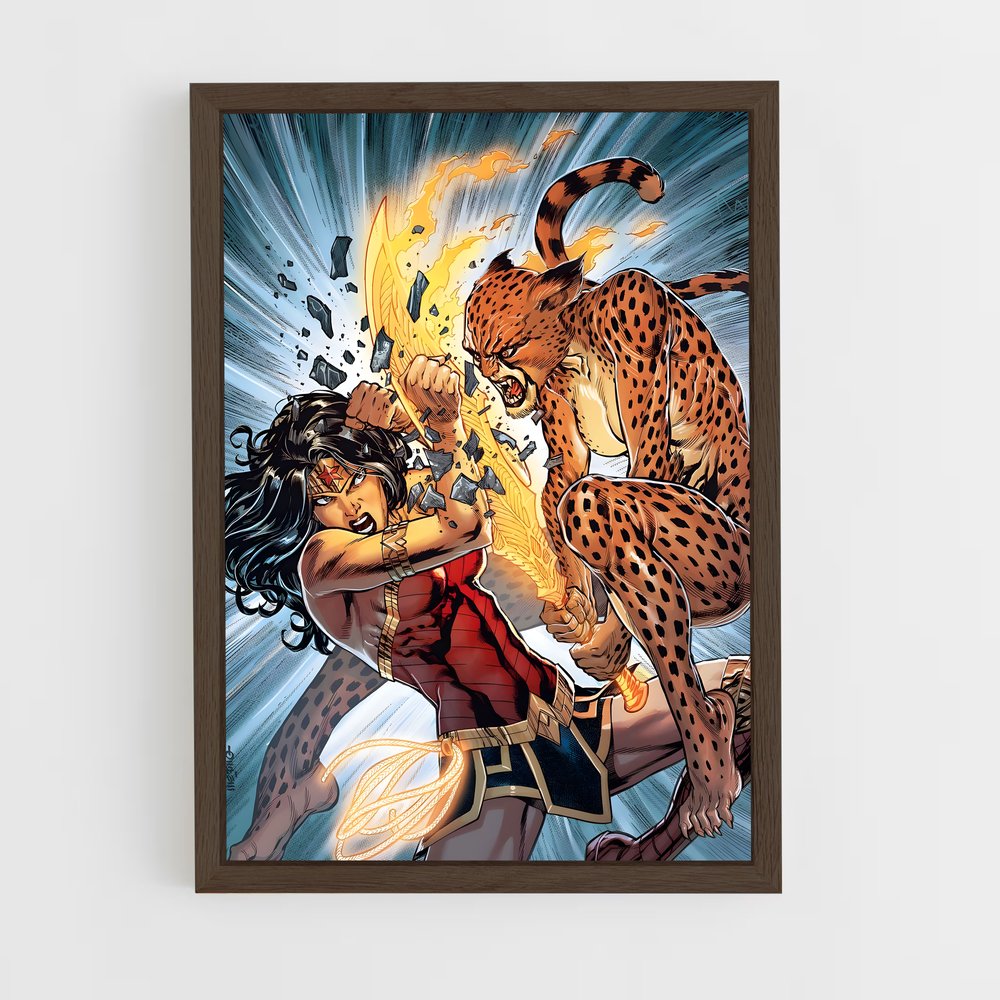 ap-cheetah wonder woman-1 cadre Bois foncé