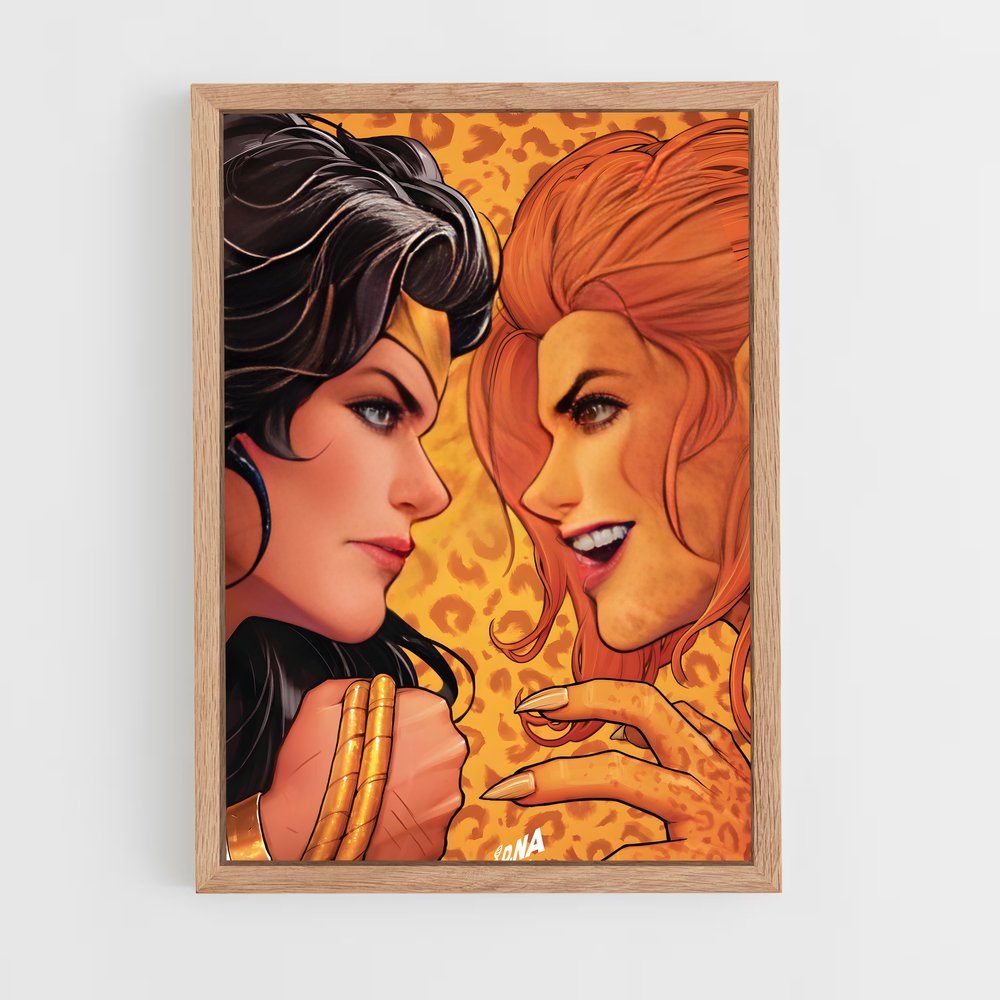 ap-cheetah wonder woman-2 cadre Bois clair