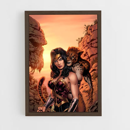 ap-cheetah wonder woman-4 cadre Bois foncé