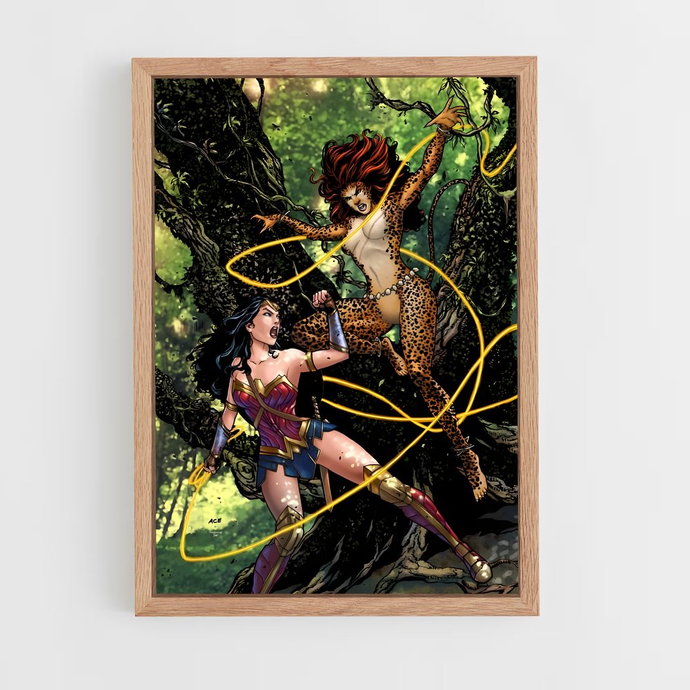 ap-cheetah wonder woman-5 cadre Bois clair