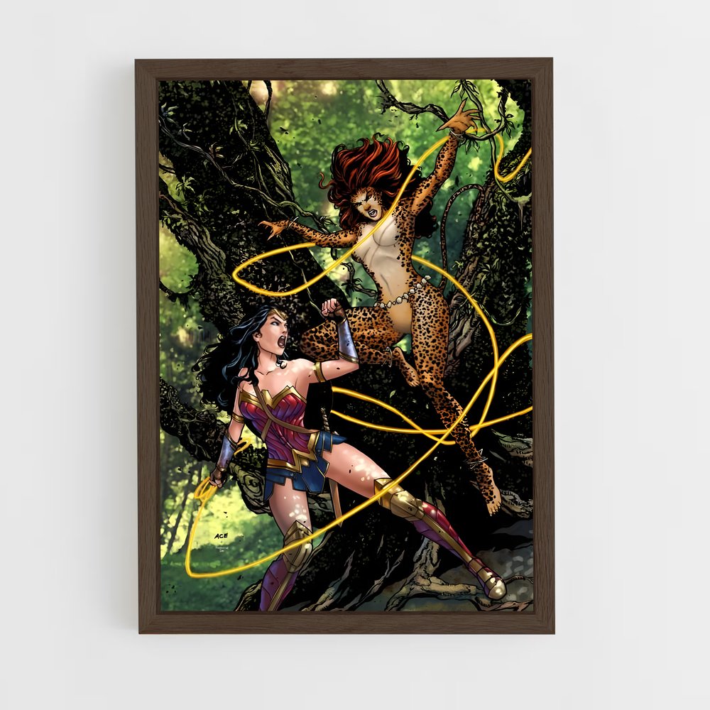 ap-cheetah wonder woman-5 cadre Bois foncé