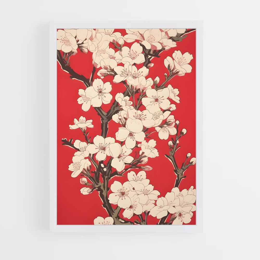 ap-cherry blossom patterns-11 cadre Blanc