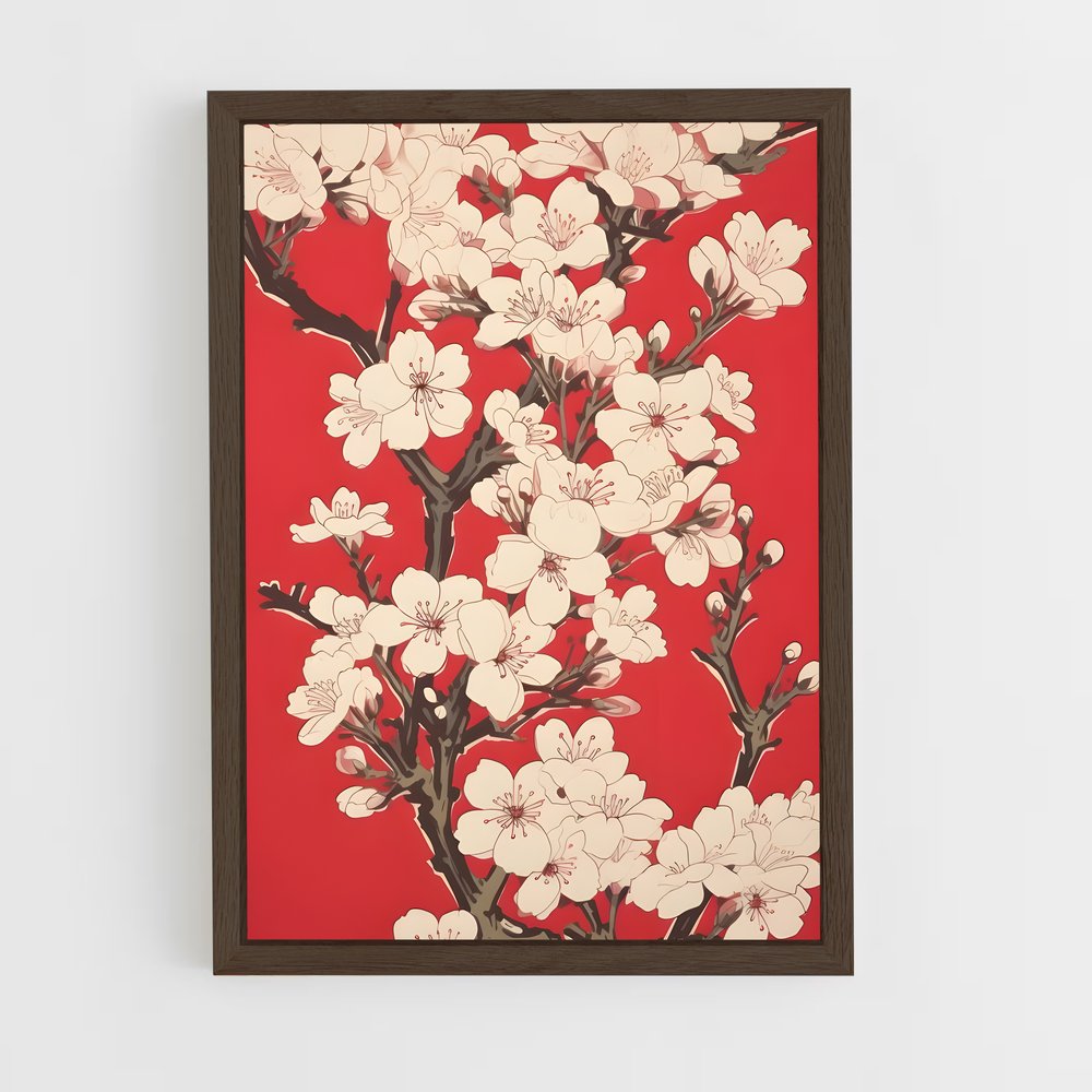 ap-cherry blossom patterns-11 cadre Bois foncé