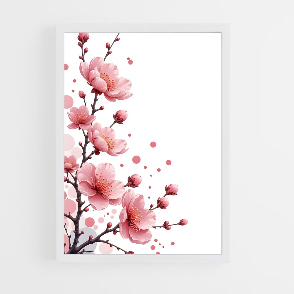 ap-cherry blossom patterns-6 cadre Blanc