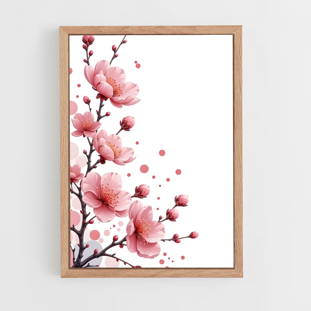 ap-cherry blossom patterns-6 cadre Bois clair