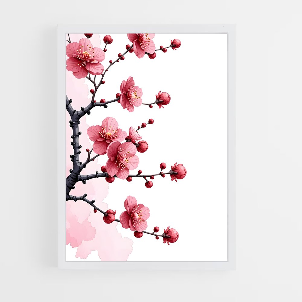 ap-cherry blossom patterns-7 cadre Blanc