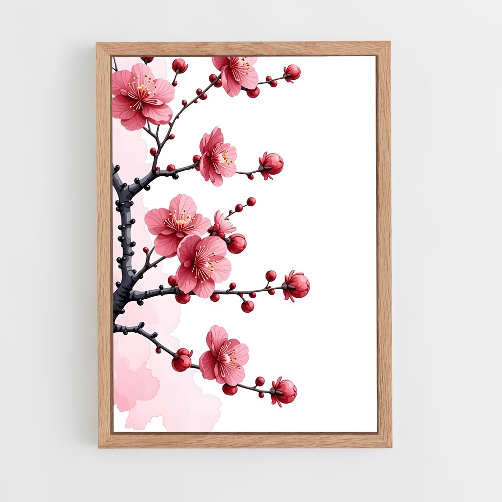ap-cherry blossom patterns-7 cadre Bois clair