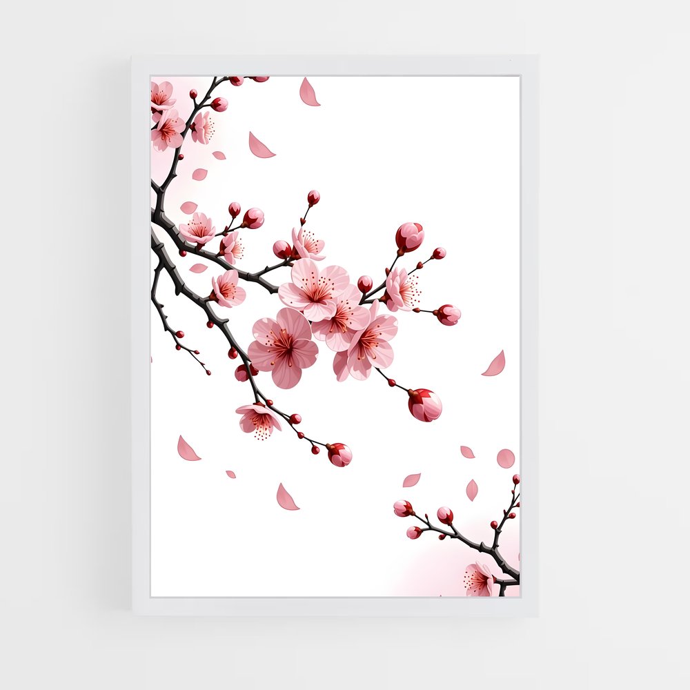 ap-cherry blossom patterns-9 cadre Blanc