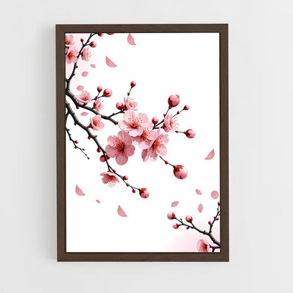 ap-cherry blossom patterns-9 cadre Bois foncé