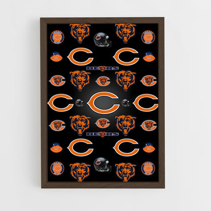 ap-chicago bears-3 cadre Bois foncé