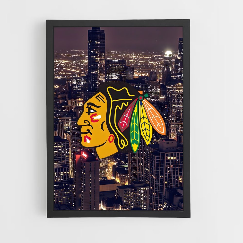 ap-chicago blackhawks-4 cadre Noir
