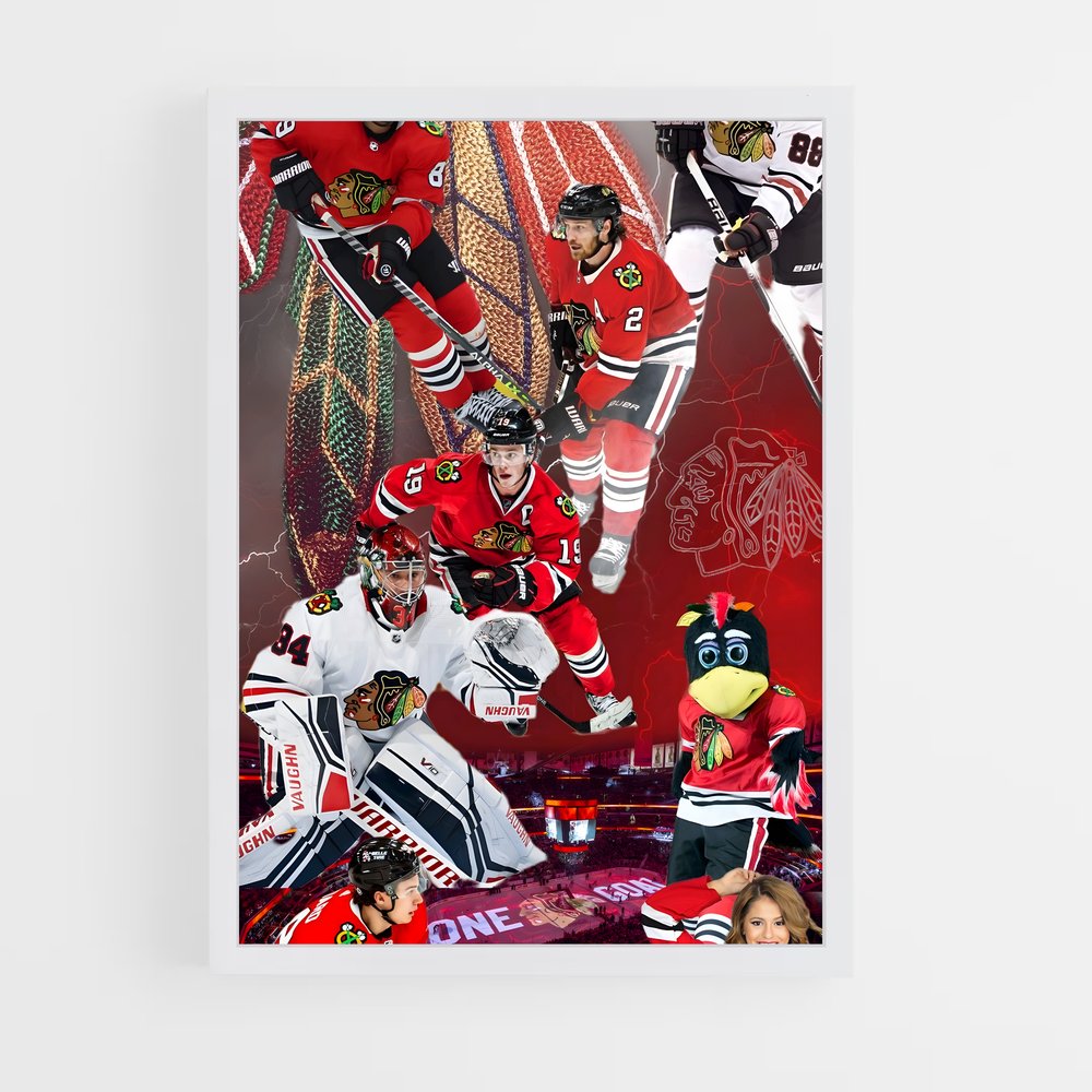 ap-chicago blackhawks-6 cadre Blanc