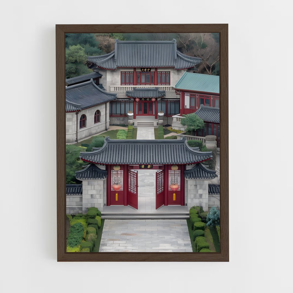 ap-chinese traditional architecture-1 cadre Bois foncé