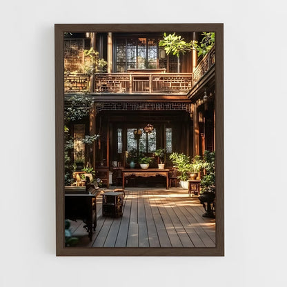 ap-chinese traditional architecture-5 cadre Bois foncé