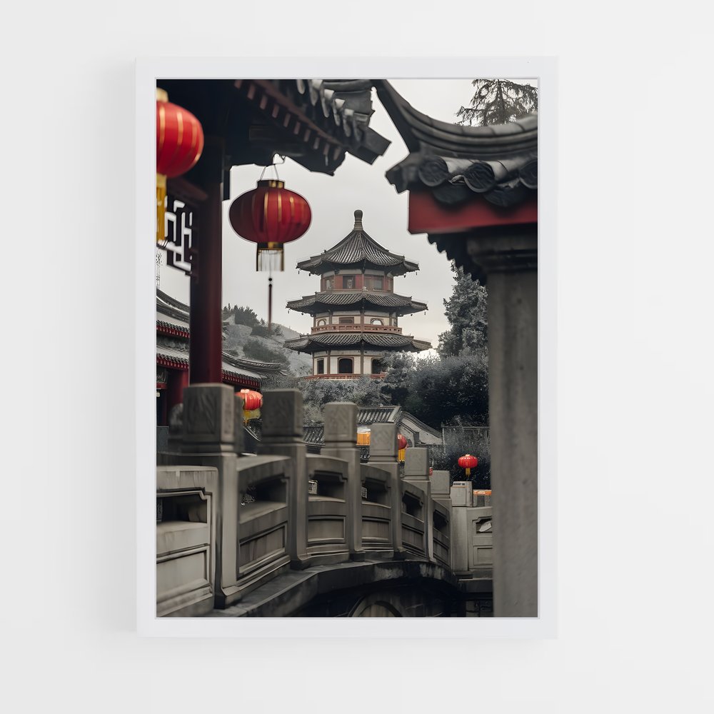 ap-chinese traditional architecture-9 cadre Blanc