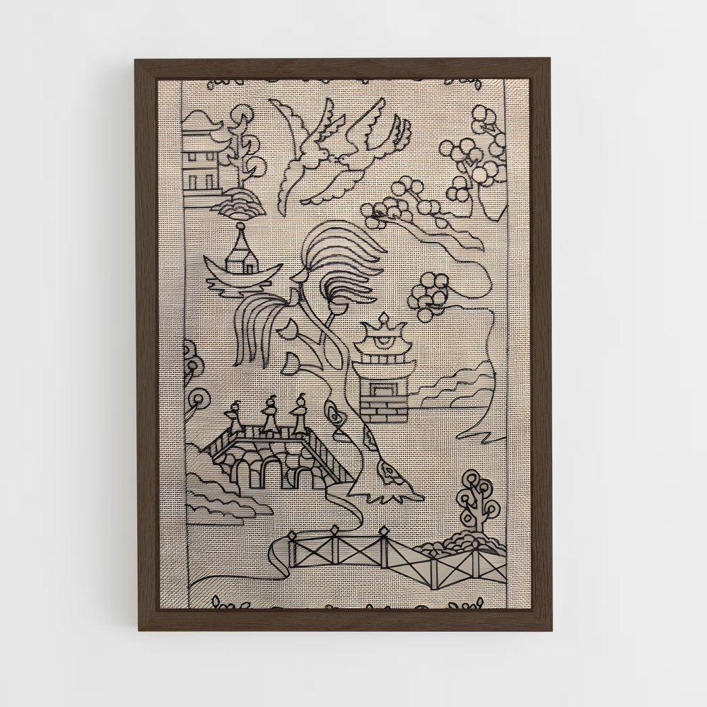 ap-chinoiserie patterns-9 cadre Bois foncé