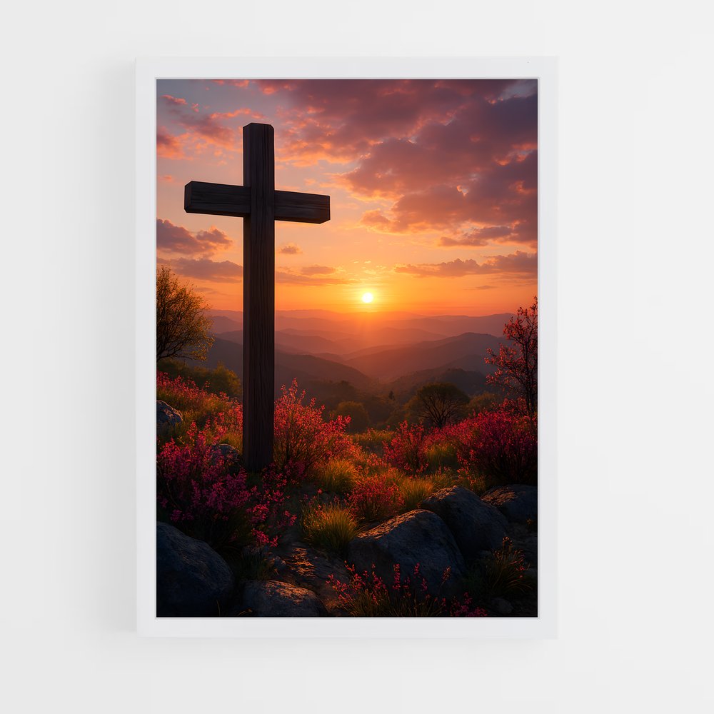 ap-christian cross-10 cadre Blanc