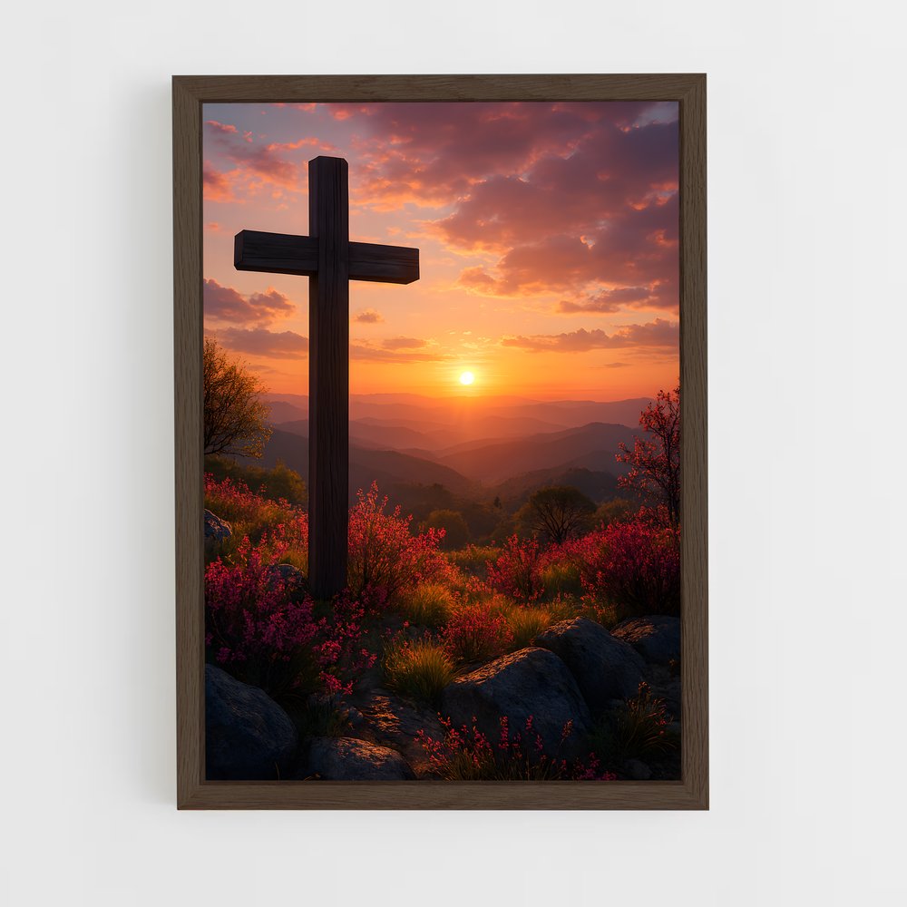 ap-christian cross-10 cadre Bois foncé