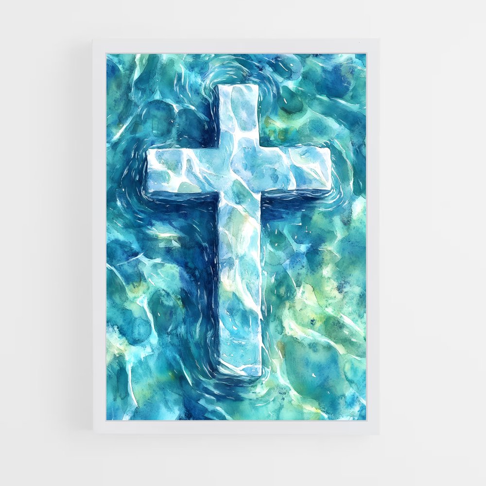 ap-christian cross-12 cadre Blanc