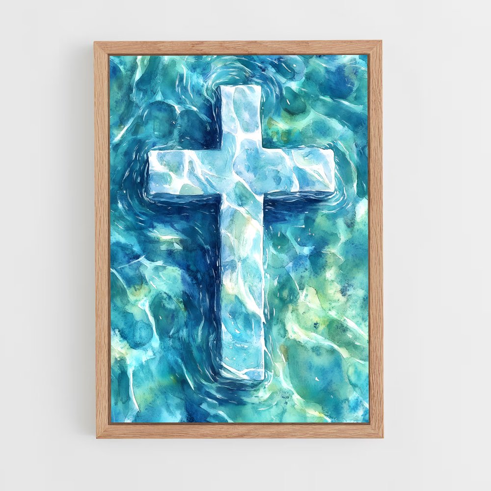 ap-christian cross-12 cadre Bois clair