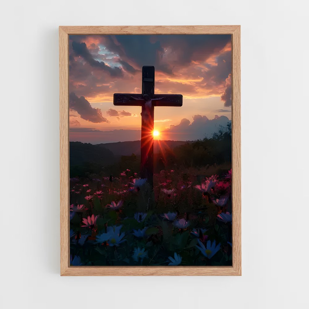 ap-christian cross-13 cadre Bois clair