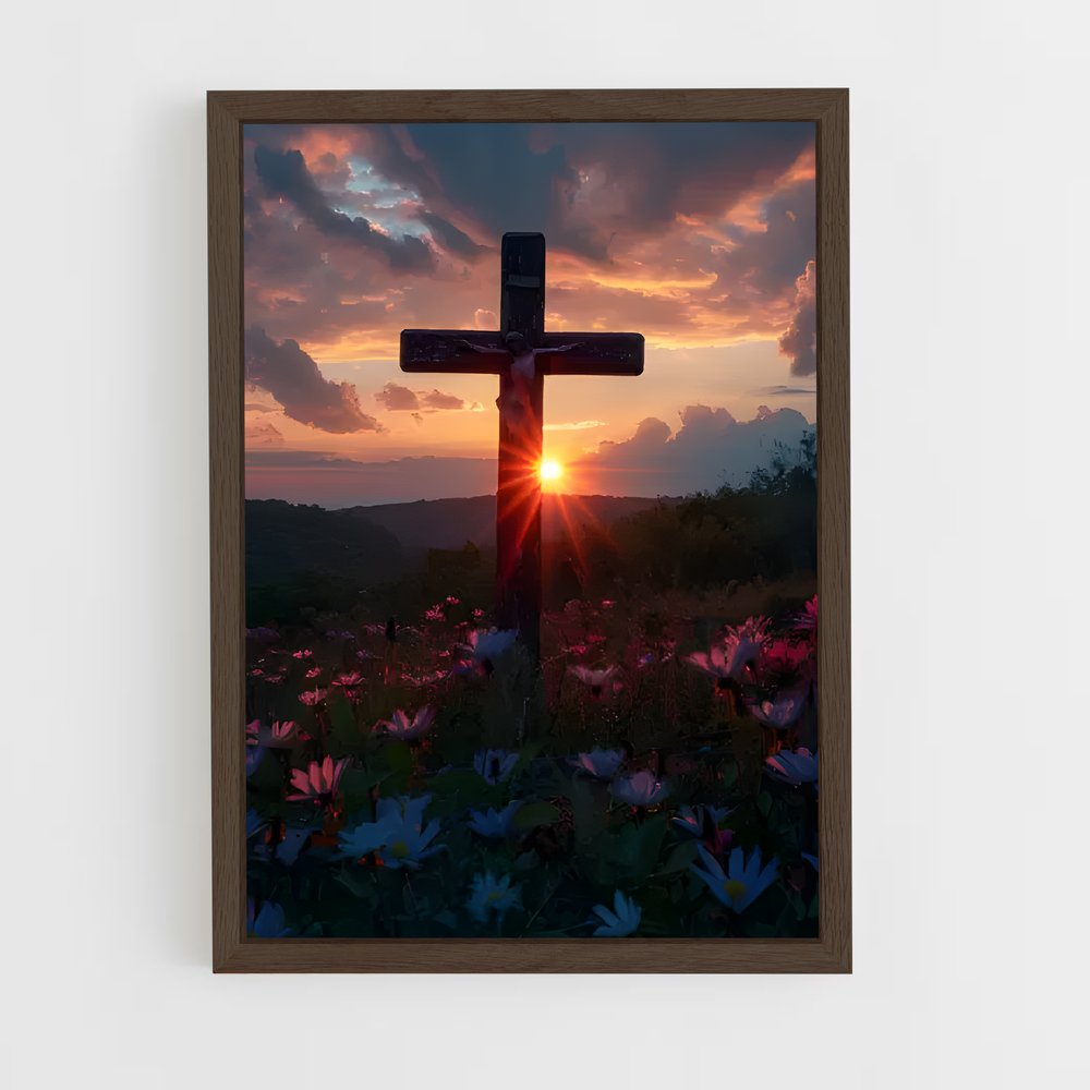ap-christian cross-13 cadre Bois foncé