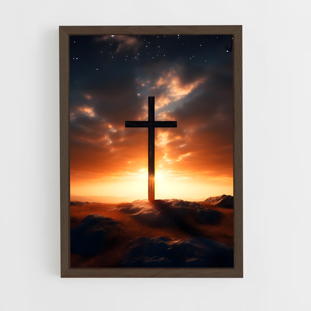 ap-christian cross-5 cadre Bois foncé