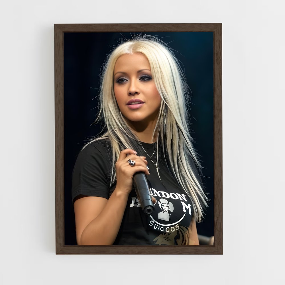 ap-christina aguilera-7 cadre Bois foncé