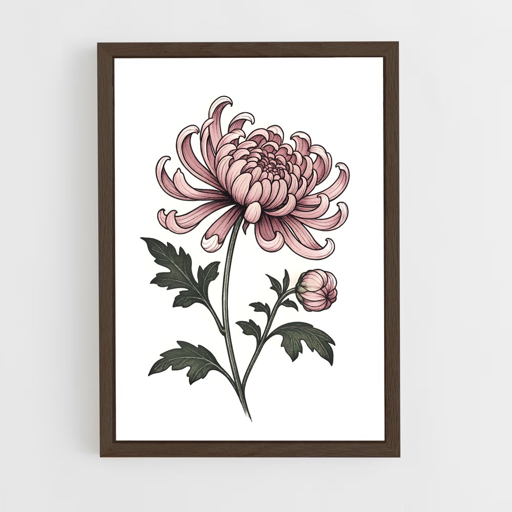ap-chrysanthemum-1 cadre Bois foncé