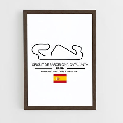 ap-circuit de barcelona-catalunya-1 cadre Bois foncé