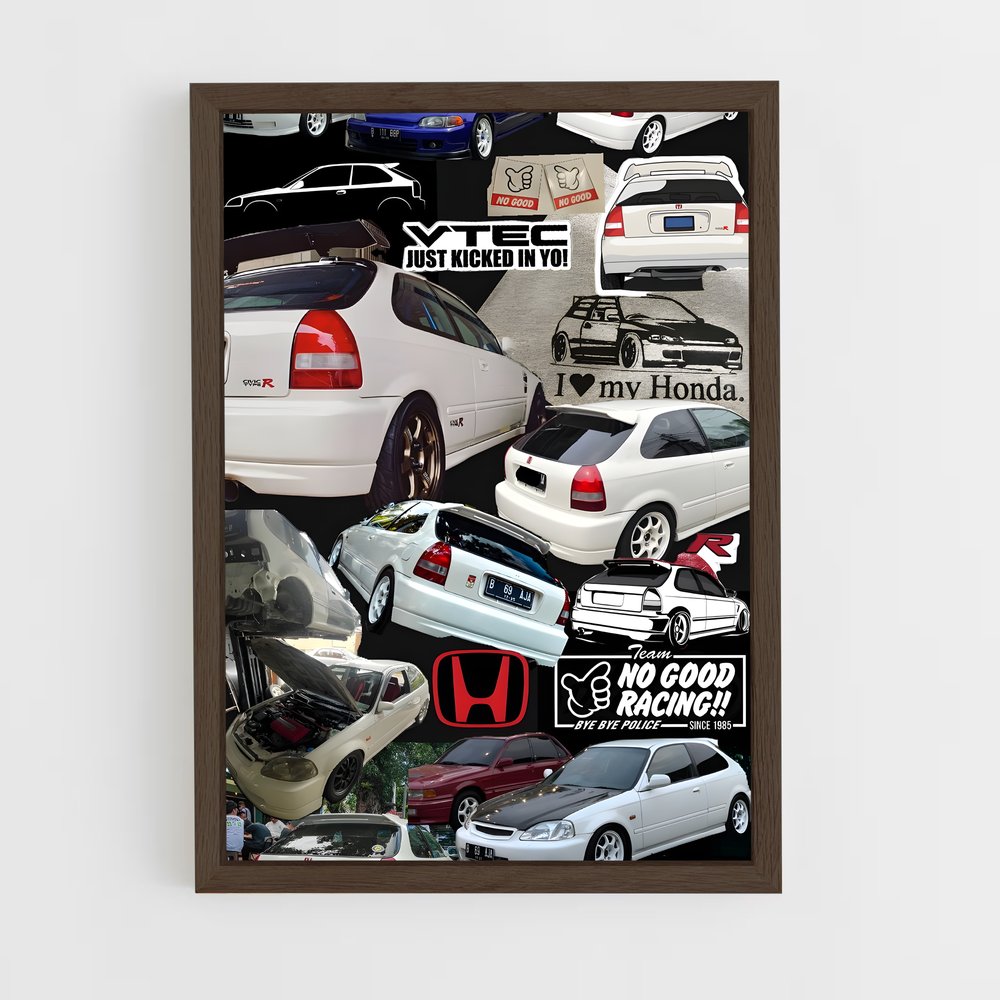 ap-civic type r ek9-4 cadre Bois foncé
