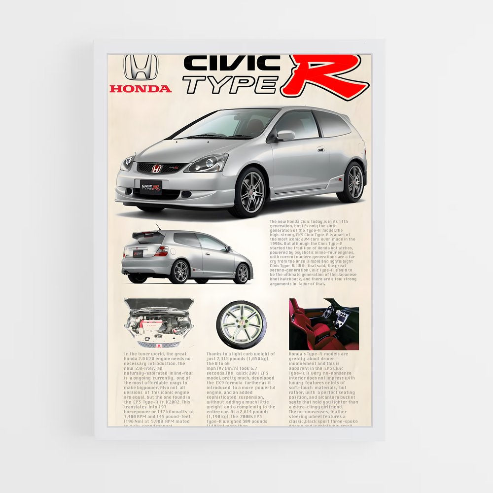 ap-civic type r ep3-1 cadre Blanc