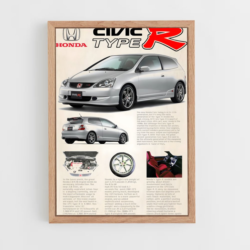 ap-civic type r ep3-1 cadre Bois clair