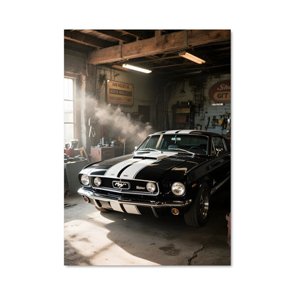 Poster Mustang en Fumée