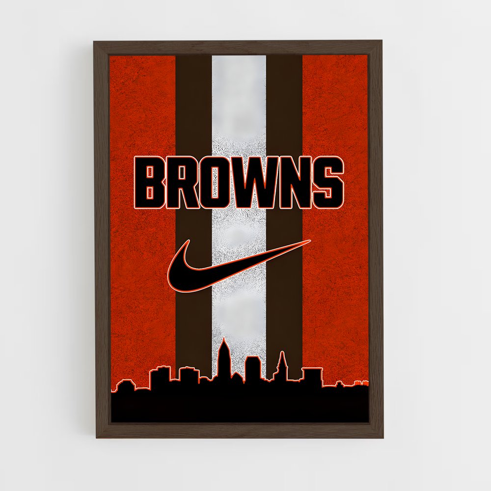 ap-cleveland browns-2 cadre Bois foncé