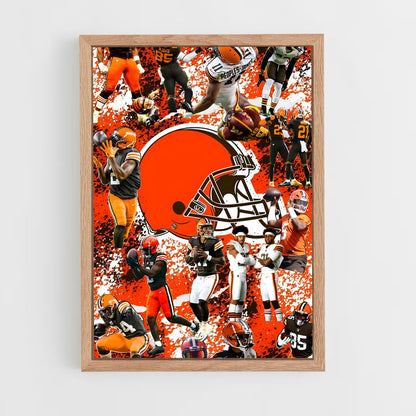 ap-cleveland browns-3 cadre Bois clair