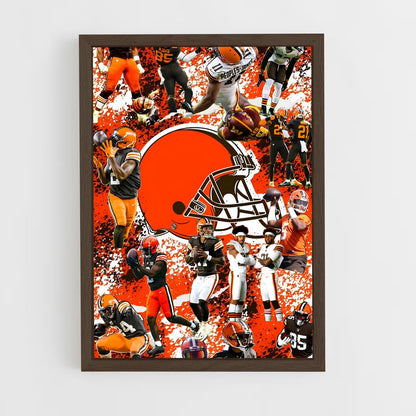 ap-cleveland browns-3 cadre Bois foncé