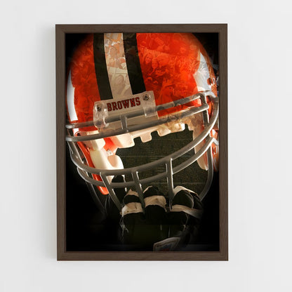 ap-cleveland browns-4 cadre Bois foncé