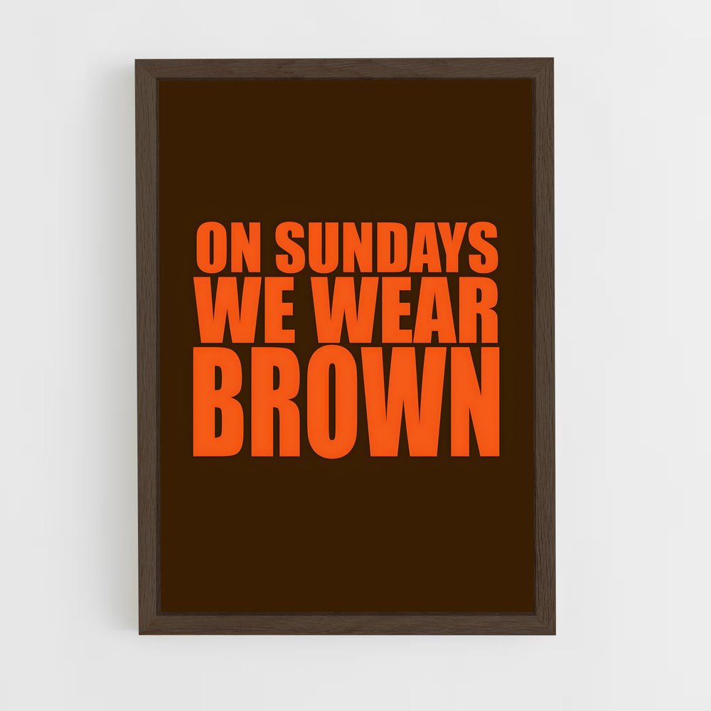 ap-cleveland browns-5 cadre Bois foncé