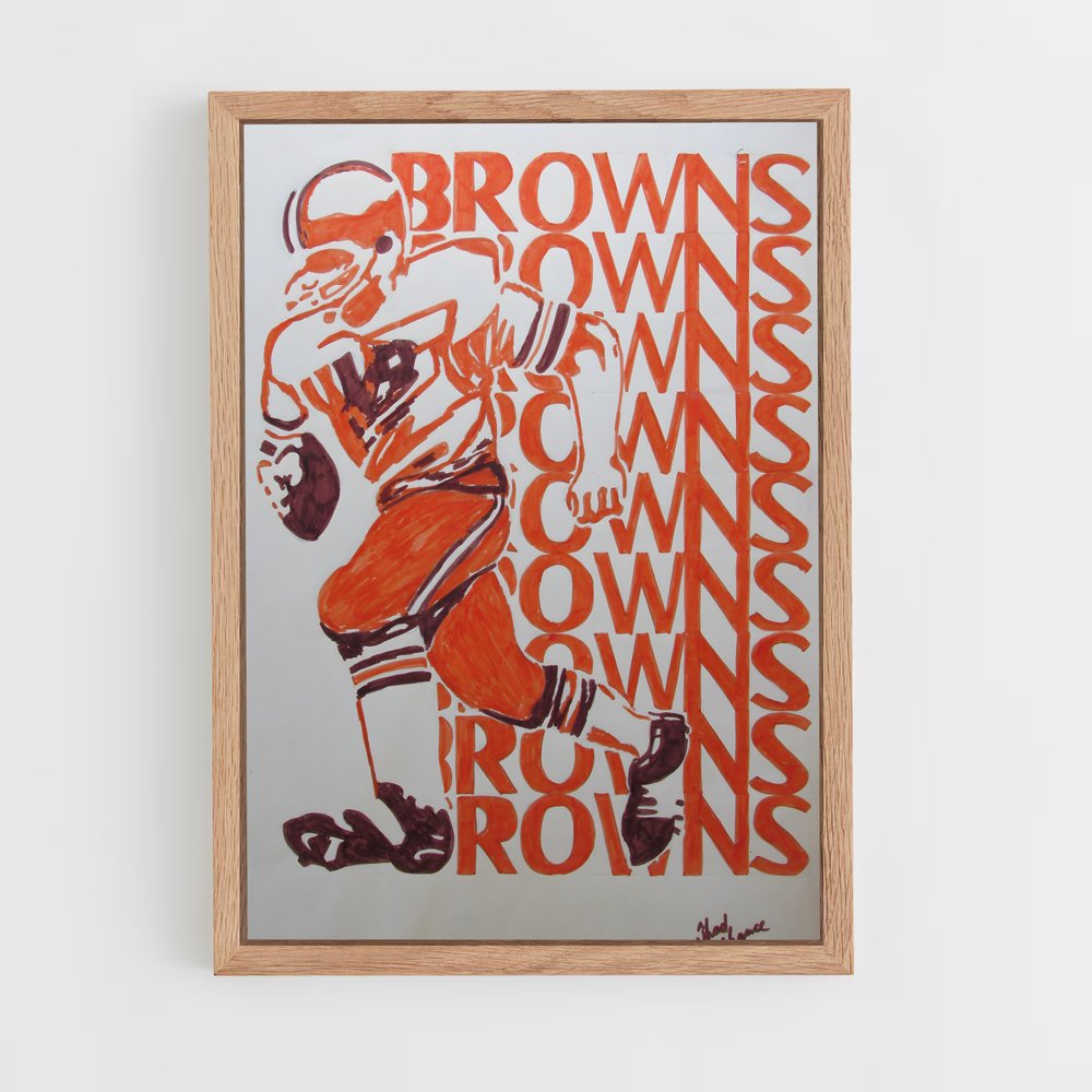 ap-cleveland browns-6 cadre Bois clair