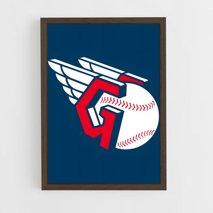 ap-cleveland guardians-1 cadre Bois foncé