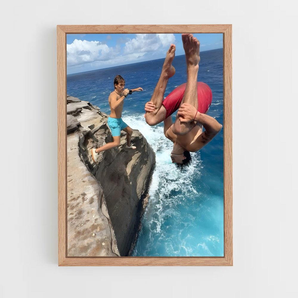 ap-cliff diving-1 cadre Bois clair